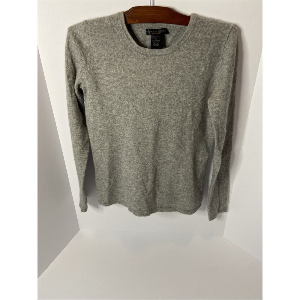 Preswick & Moore Sweater 100% Cashmere Grey Long Sleeve L